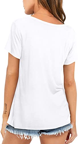 Myk dame t-skjorte med unik "Hund Mor Vinelsker" design. Ideell for uformelle anledninger.