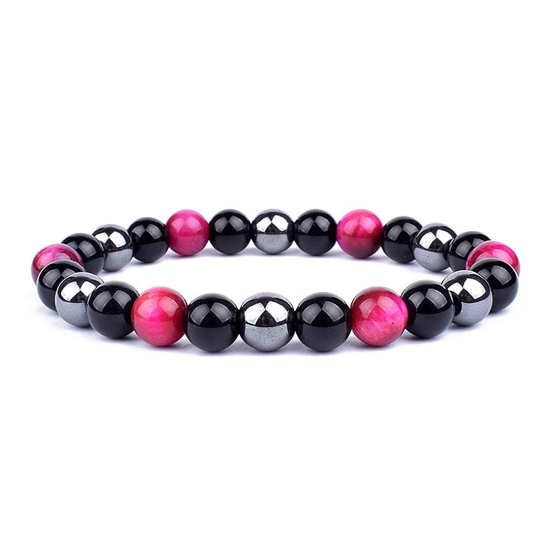 Kraftfullt natursteinsarmbånd for dame. Trippel beskyttelse for økt energi, styrke og ro i hverdagen.