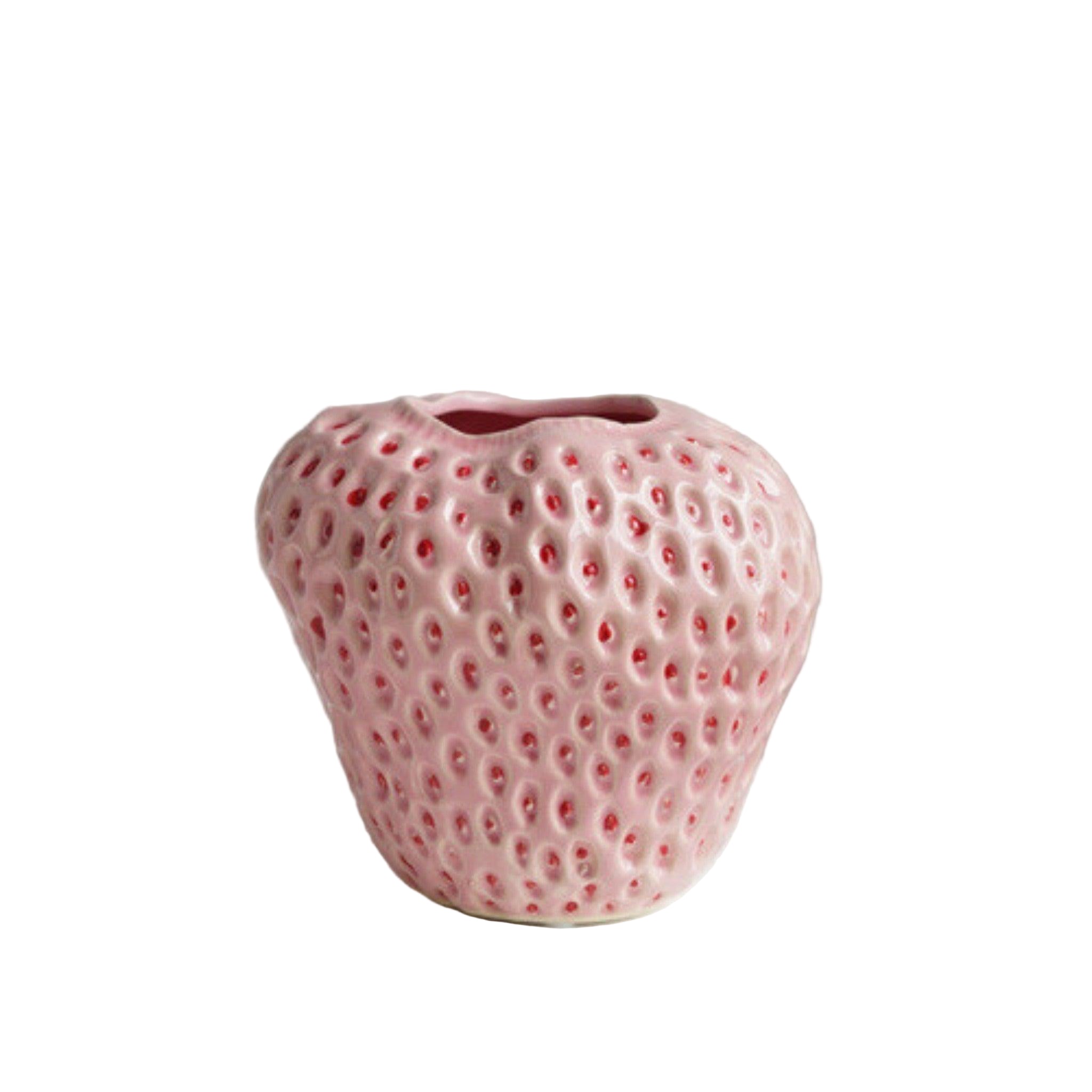 Dekorativ jordbær blomsterpotte, unikt design for hjemmet. Perfekt for stue, kjøkken eller soverom.