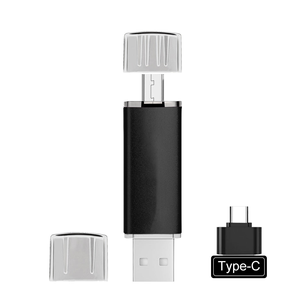 Detaljert bilde av en kompakt USB 2.0 minnepinne i sort, perfekt for allsidig digital lagring