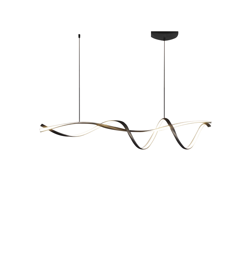 Dimbar moderne LED-lysekrone i aluminium, elegant minimalistisk design, passer for moderne interiør. Energieffektiv belysning