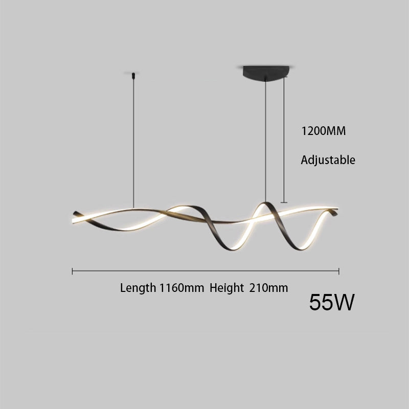 Dimbar moderne LED-lysekrone i aluminium, elegant minimalistisk design, passer for moderne interiør. Energieffektiv belysning