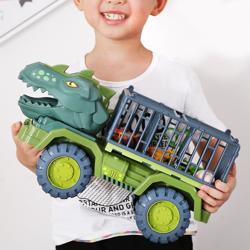 Dinosaur lastebil leketøy sett, designet for å styrke barns motorikk og kognitive ferdigheter.