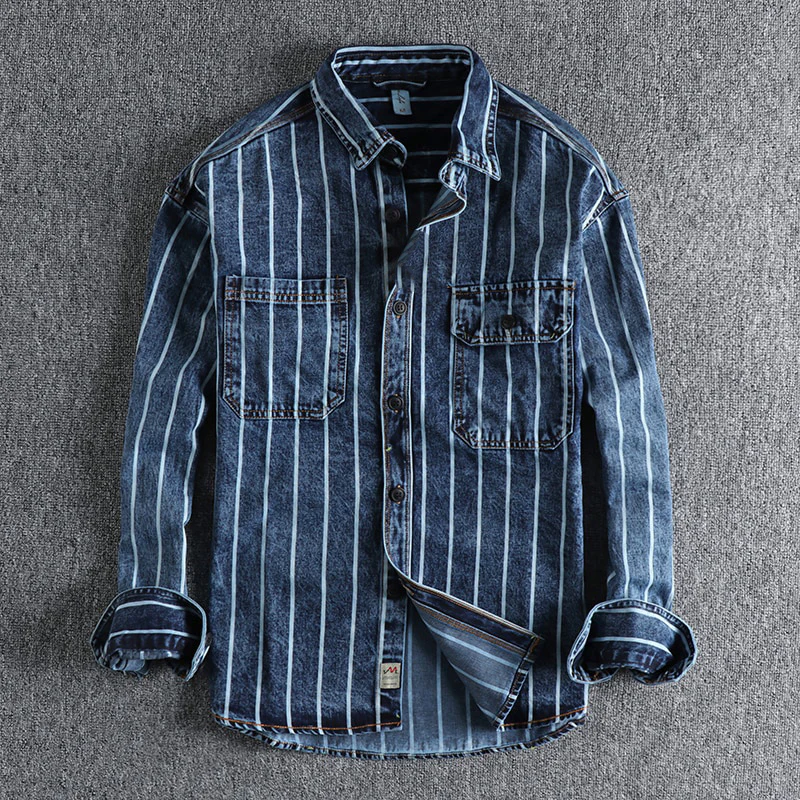 Håkon™ - Striped denim shirt with modern cut