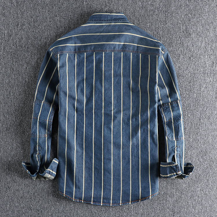 Håkon™ - Striped denim shirt with modern cut