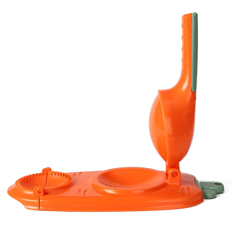 "Dumplingform i holdbart PP-materiale med ergonomisk håndtak, perfekt for enkel pressing og forming av dumplings."