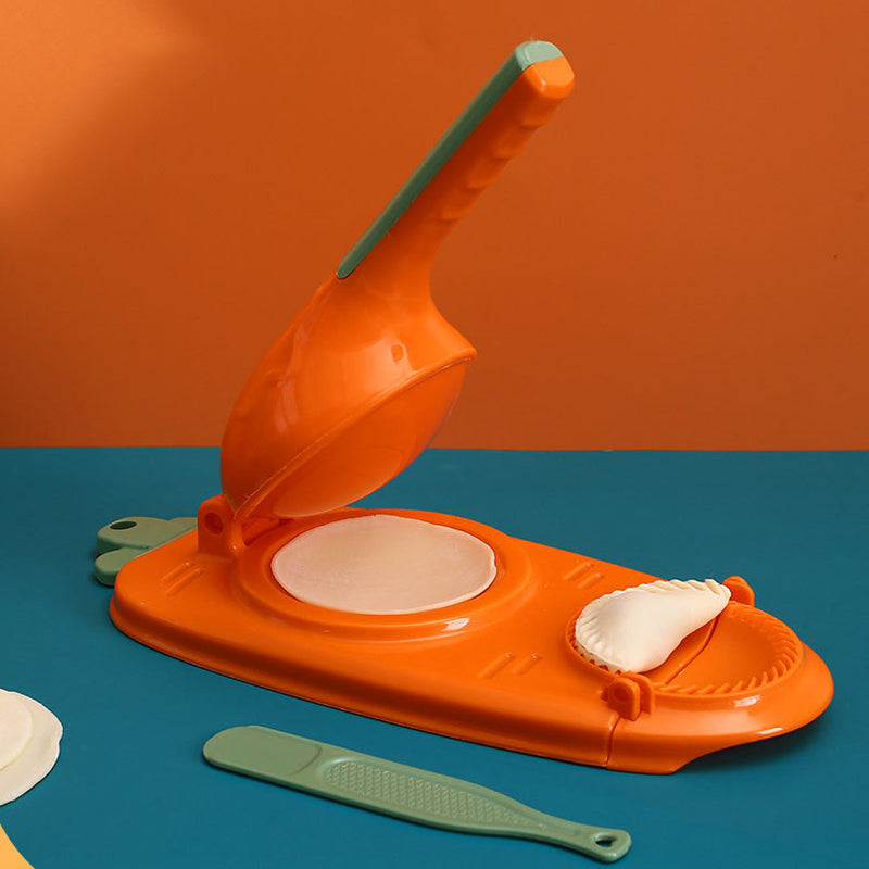 "Dumplingform i holdbart PP-materiale med ergonomisk håndtak, perfekt for enkel pressing og forming av dumplings."