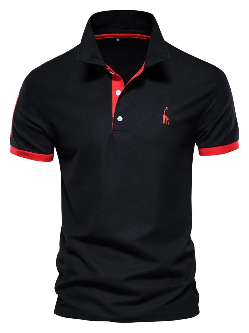Harrison™ - Slim-fit Embroidered Striped Polo Shirt