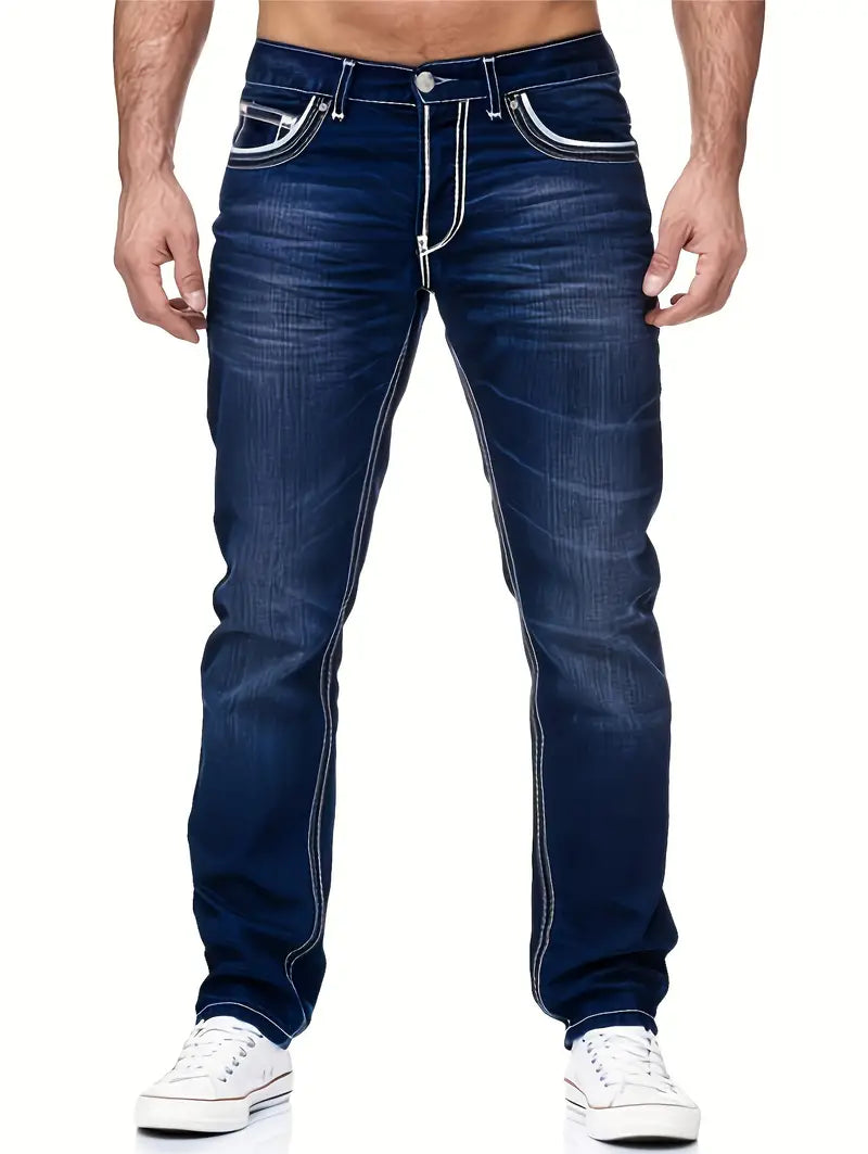 TORBJØRN - Comfortable distressed denim pants
