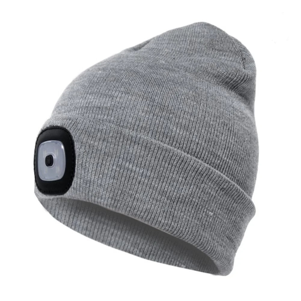 LED Vinterlue - Strikket Lue med Lys for Utendørsaktiviteter