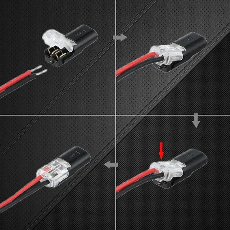 "Effektiv dobbel-leder plug-in-kontakt med låsespenne i beige og blått for sikre elektriske prosjekter, verktøy og DIY."