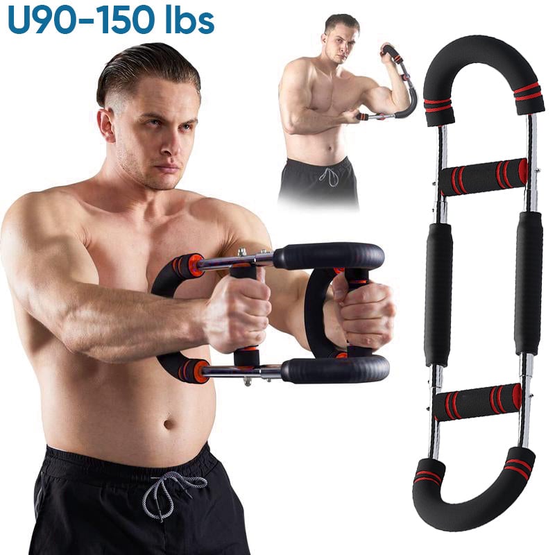 Effektiv dreiestang for armtrening, viser justerbare styrkenivåer og solid materiale for overkropps trening hjemme eller ute.