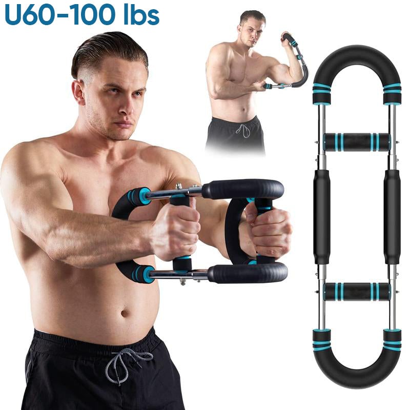 Effektiv dreiestang for armtrening, viser justerbare styrkenivåer og solid materiale for overkropps trening hjemme eller ute.