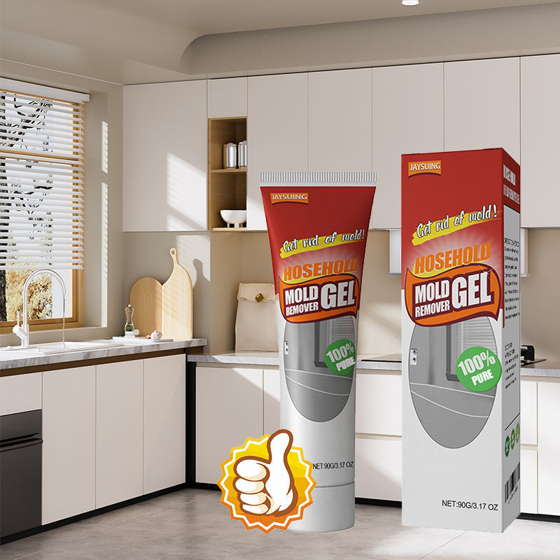 Effektiv muggfjernergel for flekkfrie vegger, geltekstur, klar beholder, fjerner sta mugg, enkel påføring, giftfri.