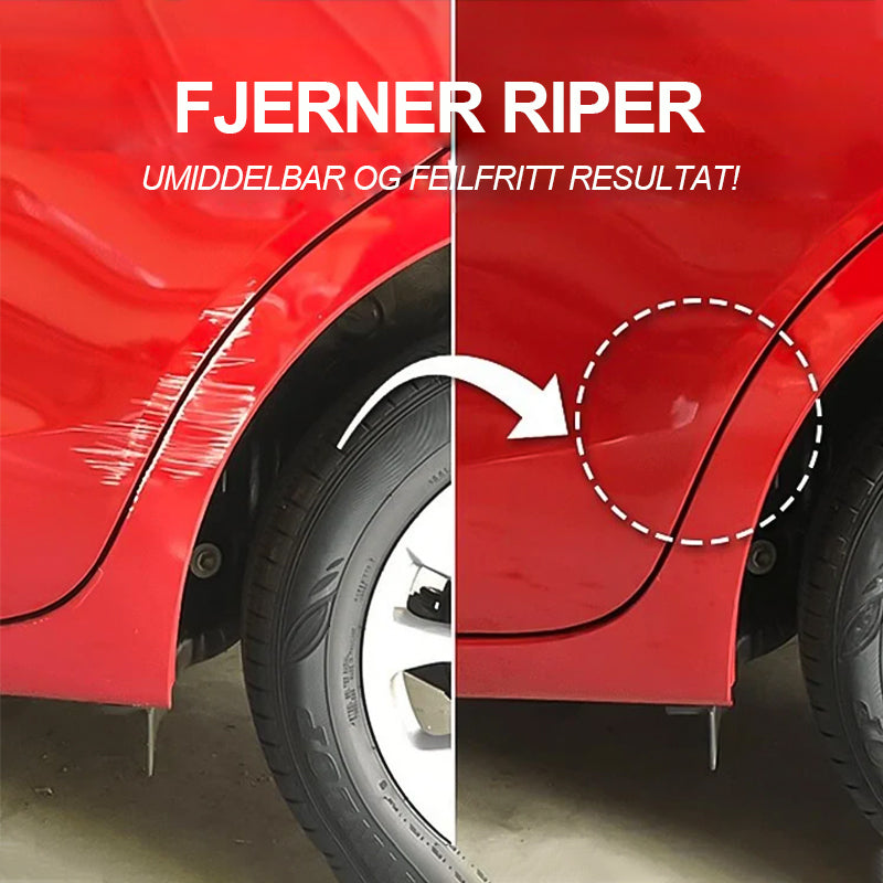 "Effektiv reparasjonsspray for biler som fjerner riper og merker, tilgjengelig i 100ml og 30ml flasker med høyglansfinish."