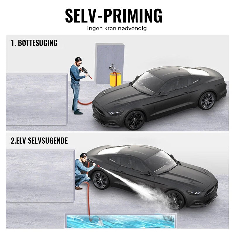 "Effektiv trådløs høytrykkssprøytepistol, bærbar og lett design med kraftig motor, perfekt for hjem og hage."