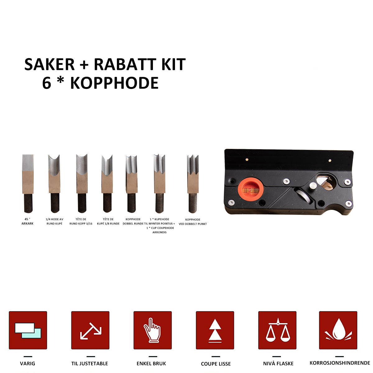 "Effektivt trebearbeidingshøvlesett med justerbar dybde, skarpe blader og kompakt design for presis snekkerarbeid."