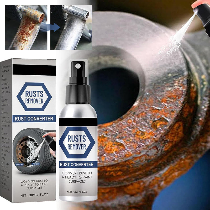"Eksperimentell spraydyse for antirust konverteringsspray, blå flaske med presisjonspåføring mot rust på metalloverflater."