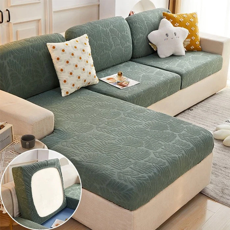 Elastisk sofatrekk i fløyel, slitasjebestandig, blå, passer de fleste sofaer, gir beskyttelse og stiloppgradering.