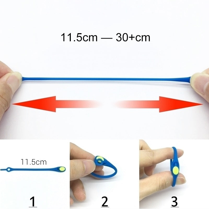 Elastiske flerfargede silikonskolisser for sko, vises i regnbuens farger, perfekt for enkel og stilfull skooppgradering.