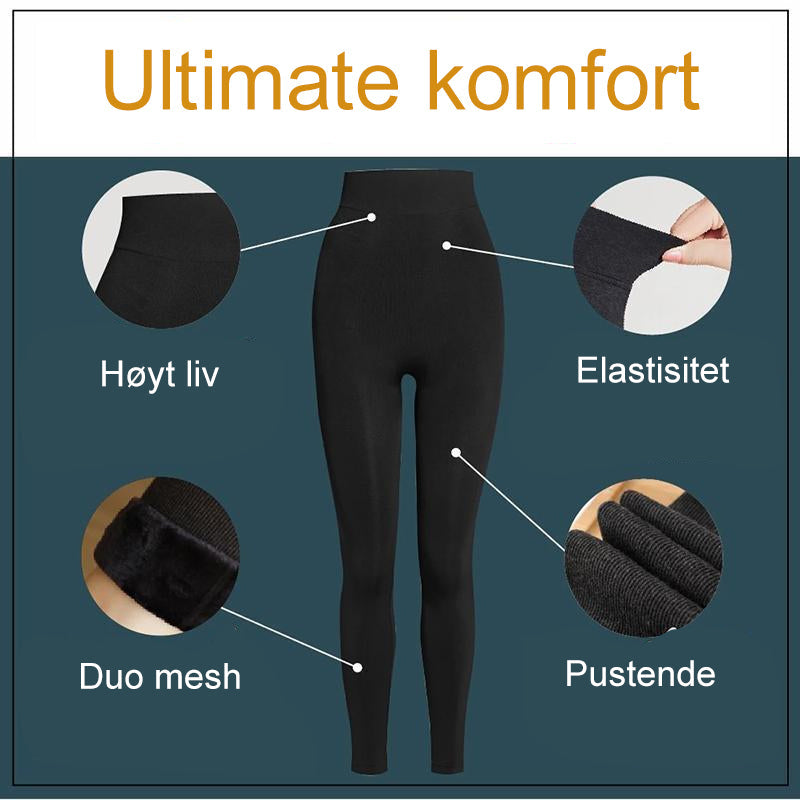 "Elefantfarget fleece leggings, varm og stilfull for vinterbruk, med høy midje og slank passform for kvinner."