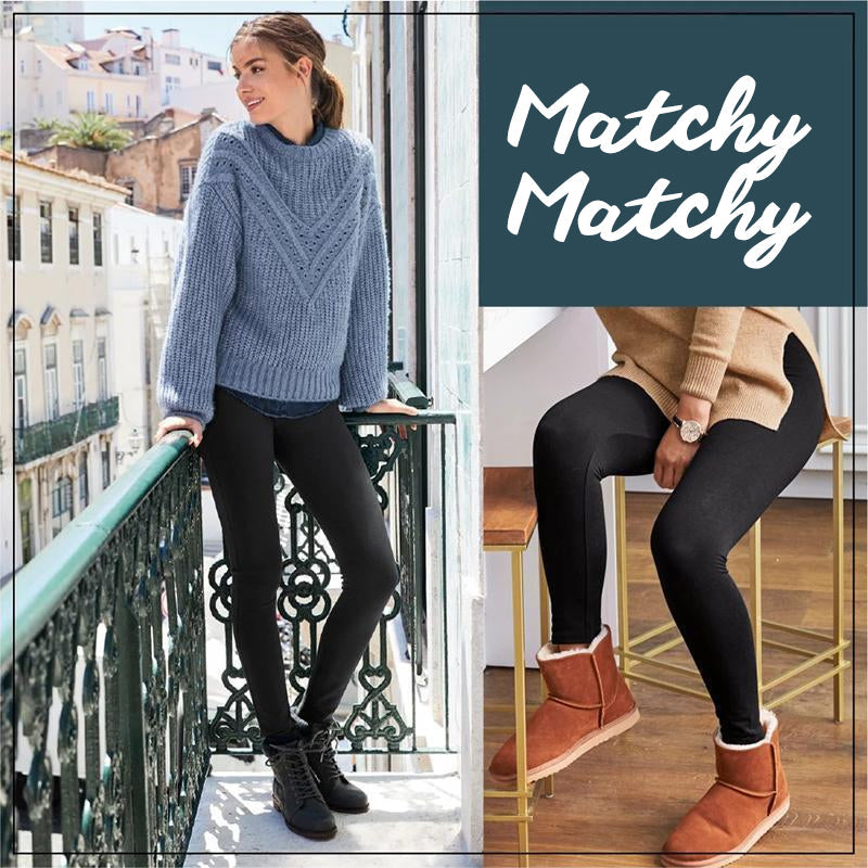 "Elefantfarget fleece leggings, varm og stilfull for vinterbruk, med høy midje og slank passform for kvinner."