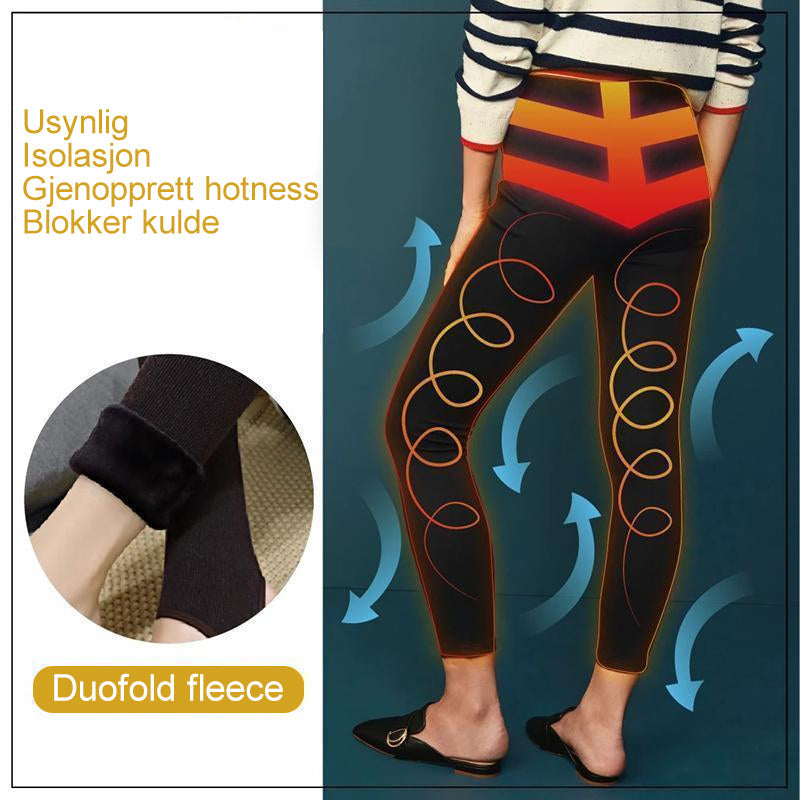 "Elefantfarget fleece leggings, varm og stilfull for vinterbruk, med høy midje og slank passform for kvinner."