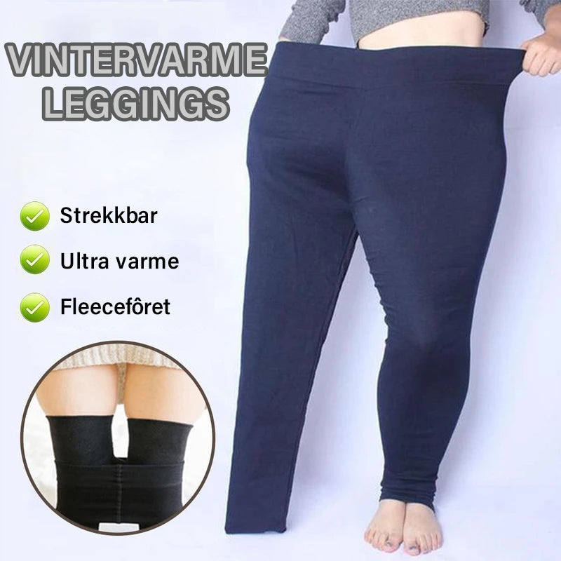 "Elefantfarget fleece leggings, varm og stilfull for vinterbruk, med høy midje og slank passform for kvinner."