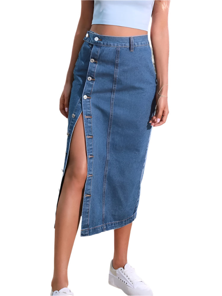 Elegant bodycon skjørt med høy midje for kvinner. Perfekt passform for moteklær og vardagsstil.