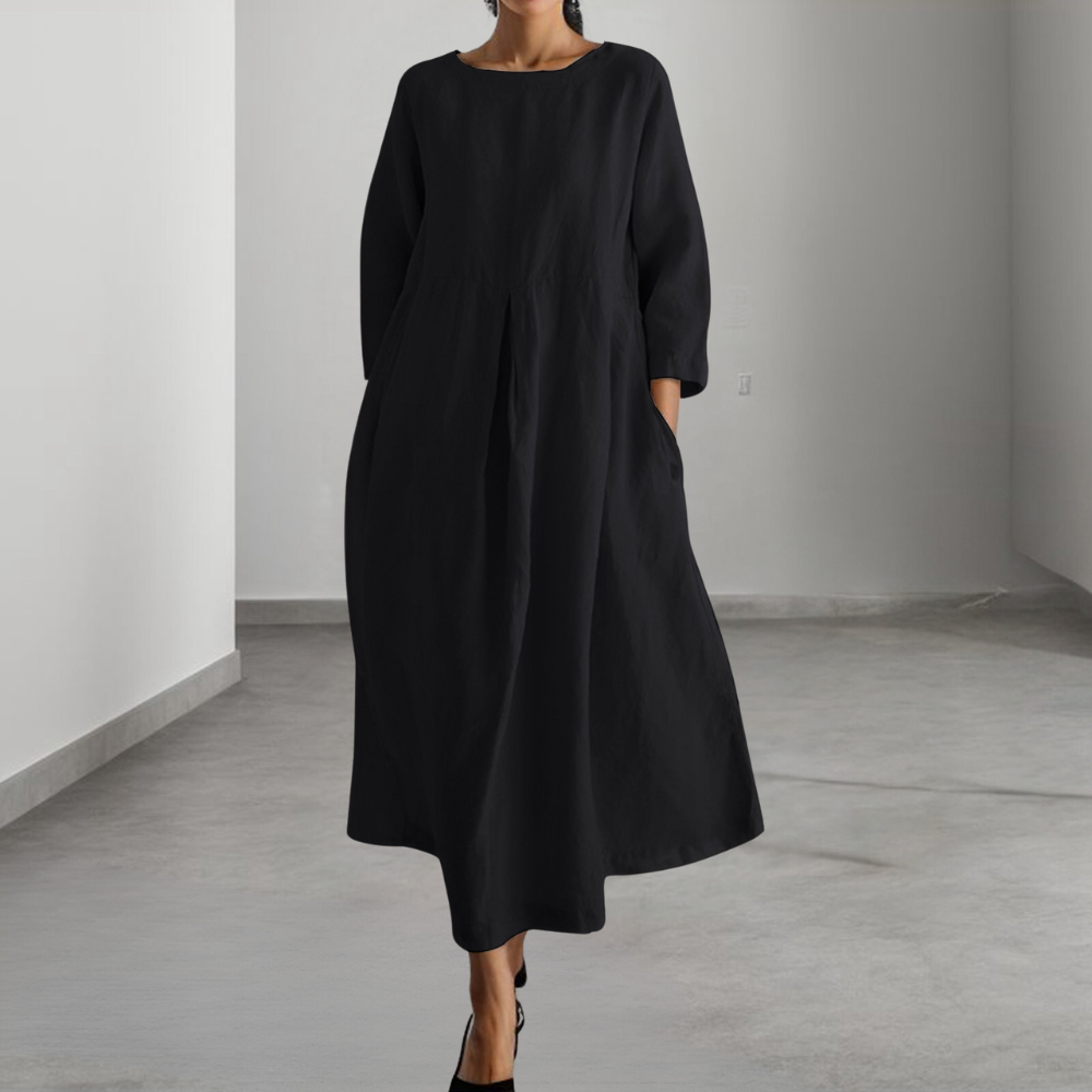 Komfortabel og elegant brun sommerkjole. Perfekt hverdagskjole for kvinner som søker stil og letthet.