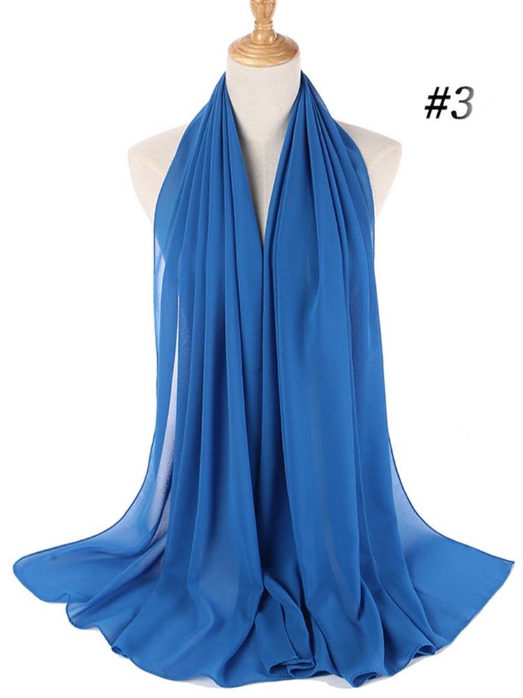 Stilig chiffon hijab pannebånd i ensfarget design