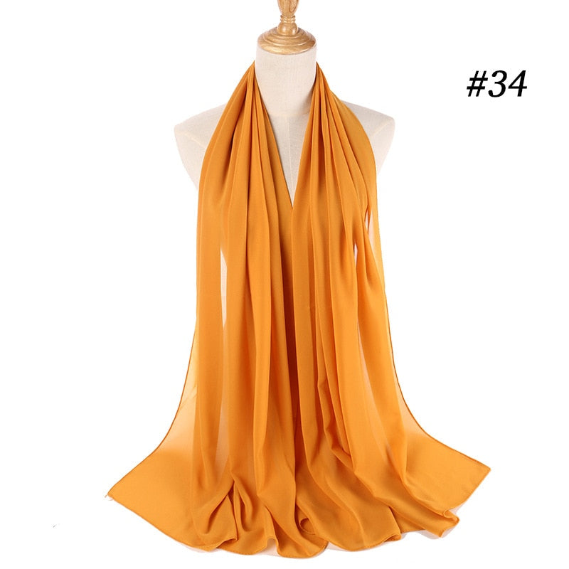 Chiffon pannebånd for kvinner, kan brukes som sjal eller hodeplagg