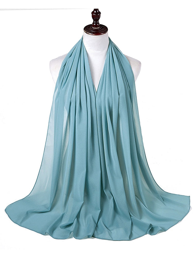 Chiffon hijab pannebånd med myk drapering