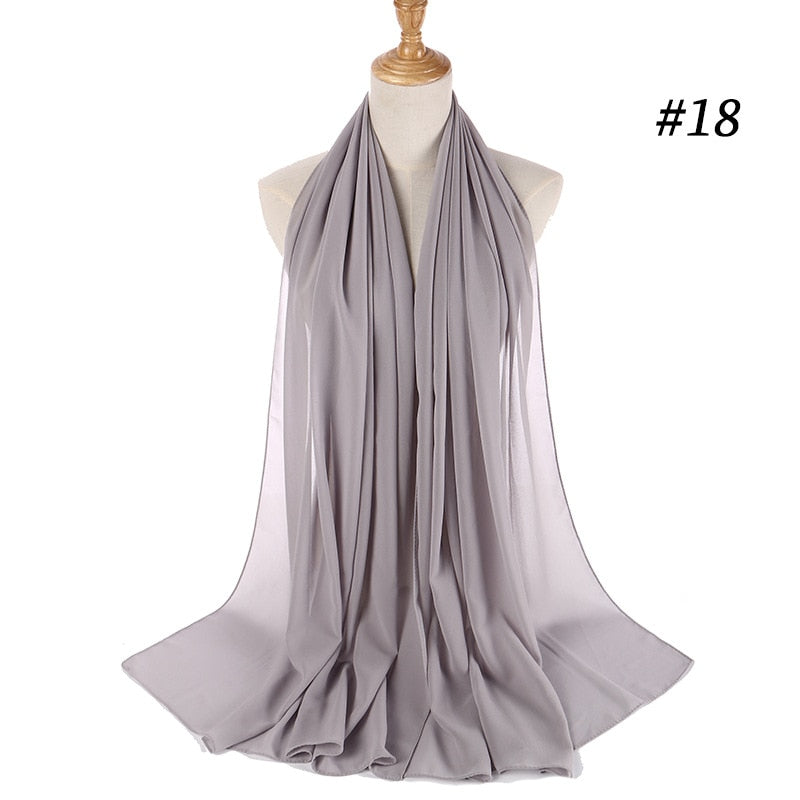 Elegant chiffon hijab pannebånd i pastellfarger
