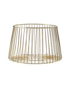 Elegant gull AuraBowl trådkurv for frukt. Moderne og dekorativ fruktkurv perfekt for kjøkken og interiør.