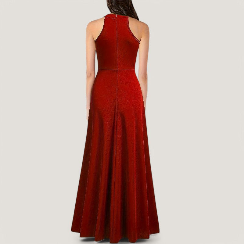 Ensfarget elegant maxikjole for kvinner, ideell for sommerfest og hverdagsbruk.