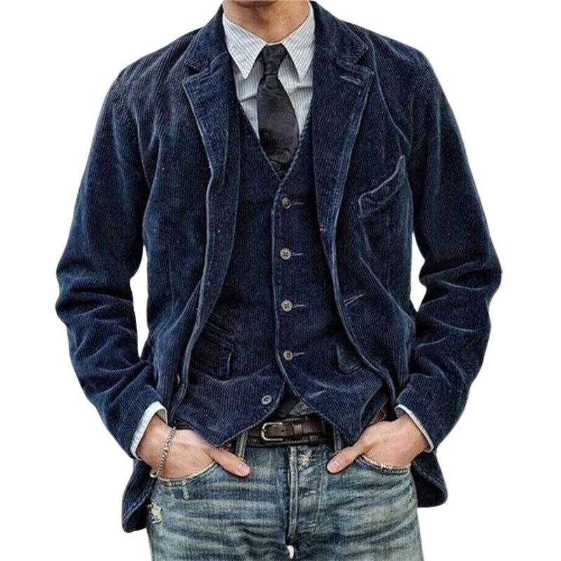 Elegant herre blazer og vest sett. Tidløst design, perfekt for formelle eller uformelle antrekk.