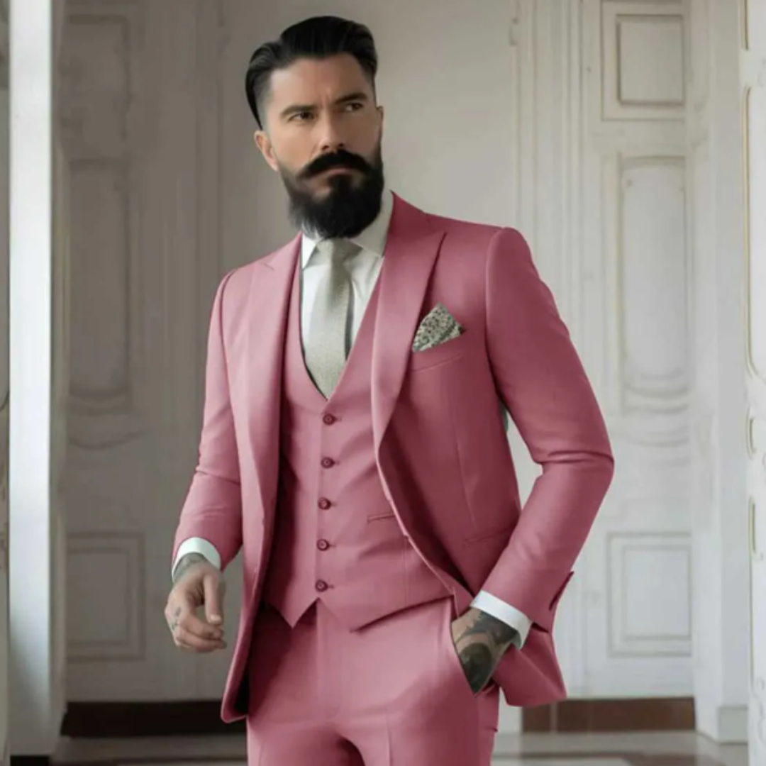 Profesjonell tre-delt herredress i slim fit. Perfekt for forretningsmøter og formelle arrangementer.