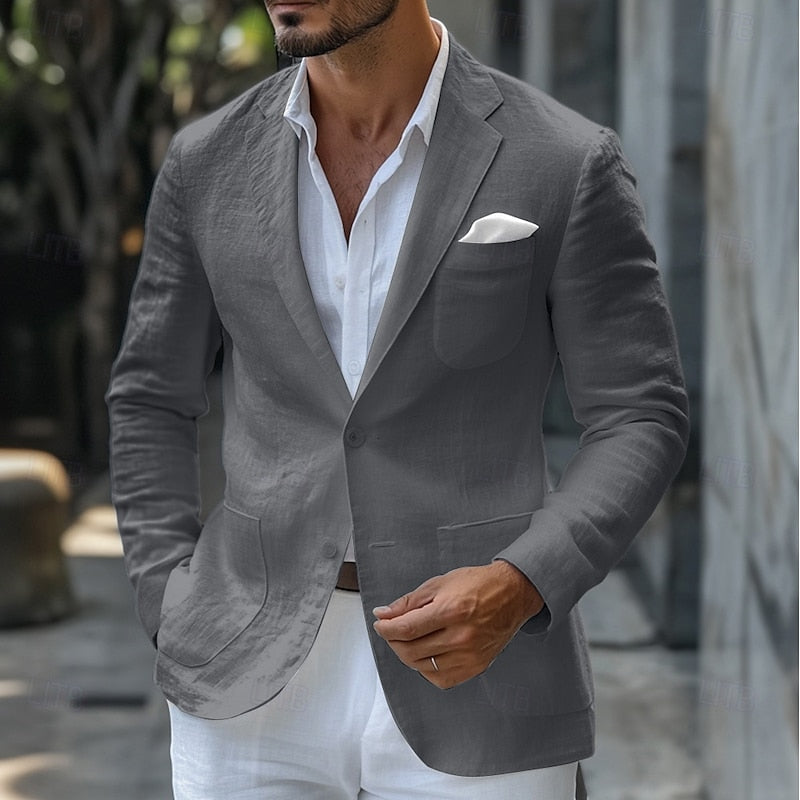 Stilfull, lettvekts herreblazer i tidløs design. Pustende materiale for optimal sommerkomfort.