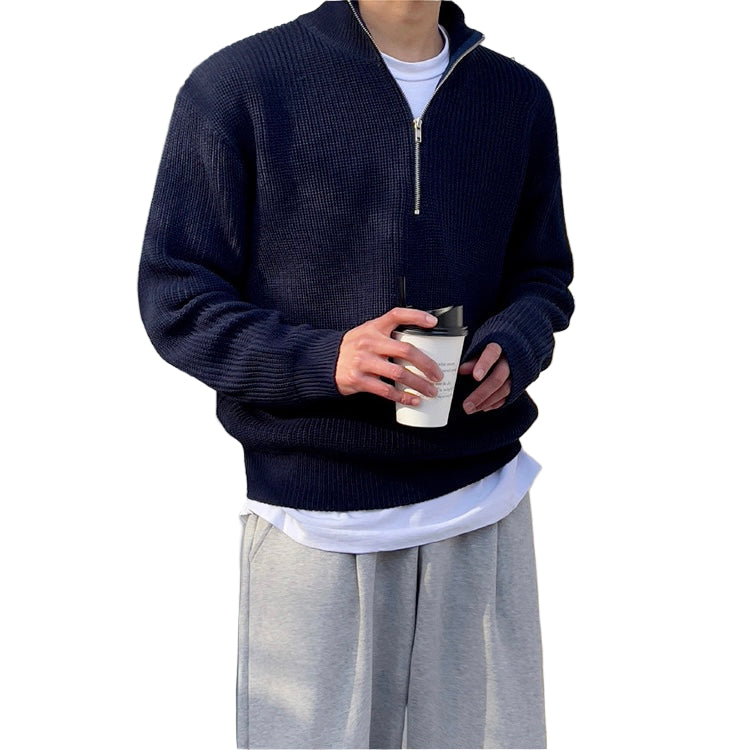 Elegant herregenser med halv zip, tidløs stil for menn. Komfortabel pullover, perfekt for høst og vinter.