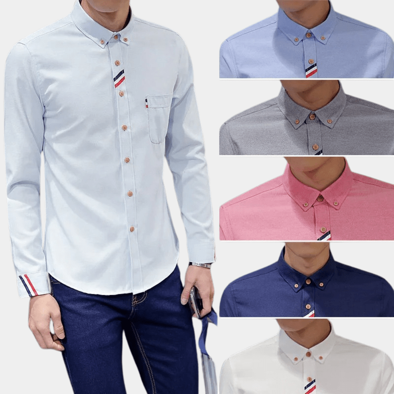 Gråbeige linskjorte for herre, langermet og elegant, en komfortabel favoritt for herreklær.