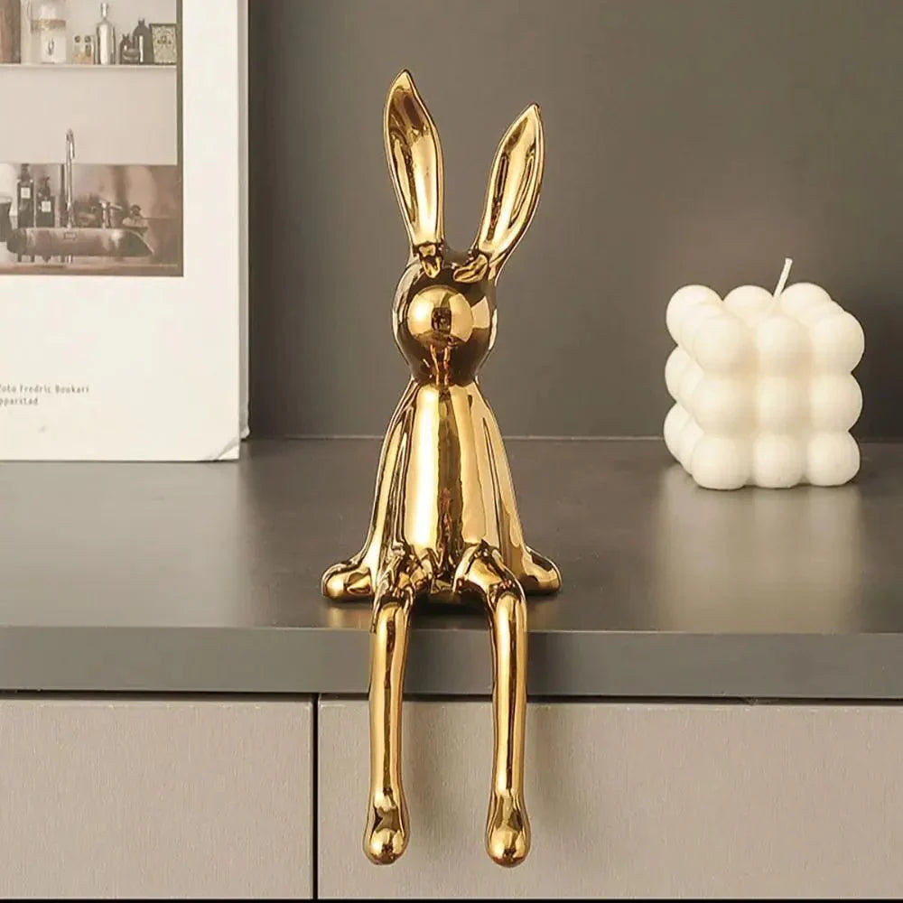 Dekorativ metallkanin, en elegant dyrefigur som gave eller pyntegjenstand