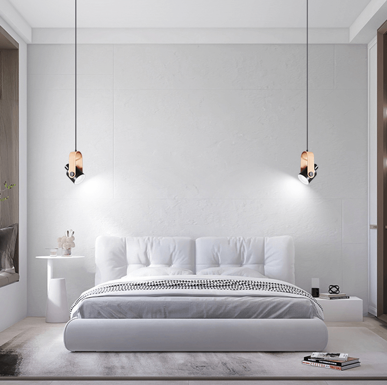 "Elegant nordisk pendellampe i tre og metall med moderne design. Ideell for ulike interiørstiler, gir sofistikert belysning."