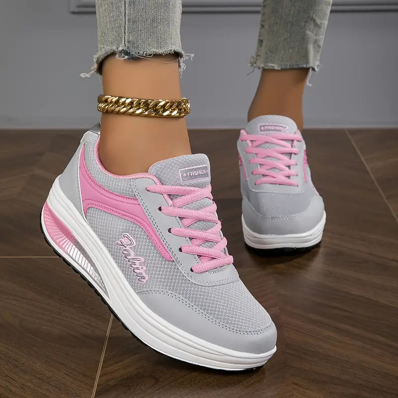 "Elegant ortopediske sneakers for kvinner i blå, brun og hvit, lett og pustende med ergonomisk støtte for daglig bruk"