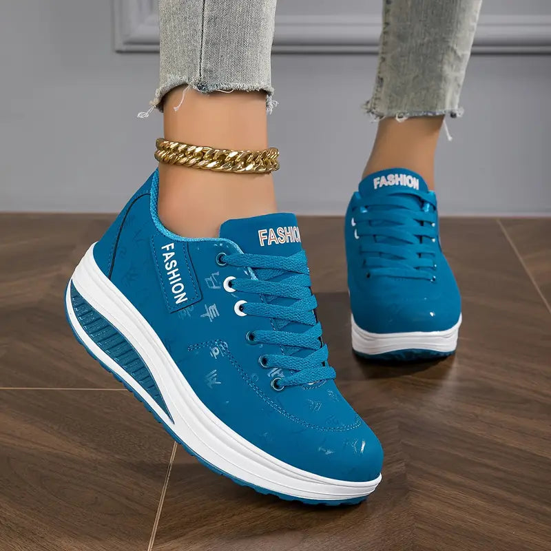 "Elegant ortopediske sneakers for kvinner i blå, brun og hvit, lett og pustende med ergonomisk støtte for daglig bruk"