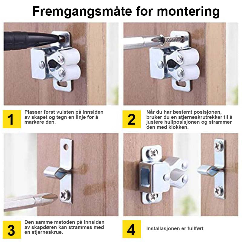 "Elegant skapdørgrep i rustfritt stål, slitesterkt, moderne design, passer til kjøkken og kontor, holdbare låser."