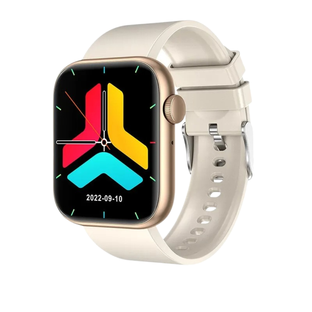 Elegant smartklokke for kvinner med fitness tracker, perfekt for aktiv livsstil og helseovervåking.
