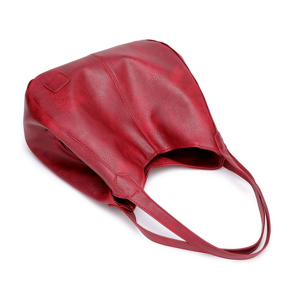 Praktisk og stilig PU-skinn skulderveske, brun, et ideelt tilbehør for den travle kvinnen.