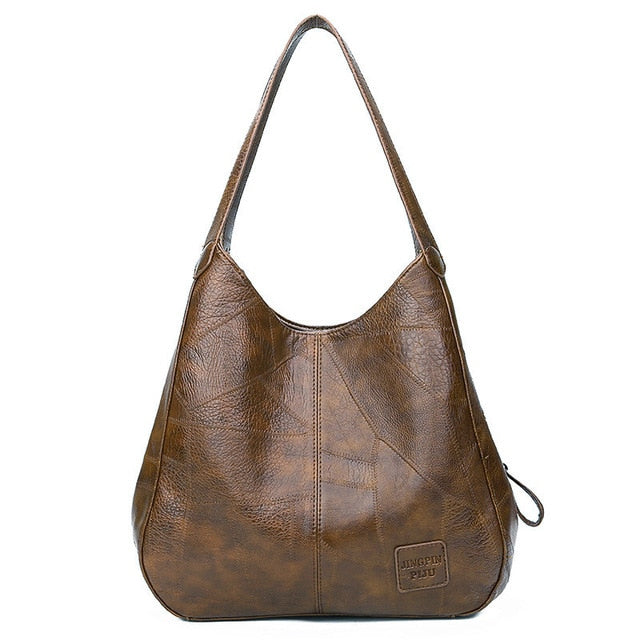Vintage-inspirert svart skulderveske i faux skinn, allsidig tilbehør for kvinner.