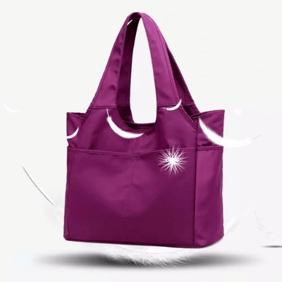 Svart Oxford-skulderveske til dame, vanntett og lettvekt, god for reise og daglig bruk.